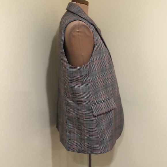 NWT Rachel Zoe Vest Size Large White Black Red Houndstooth - Picture 4 of 9